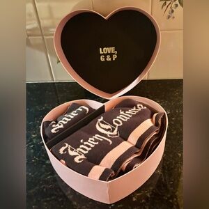 Juicy Couture Vintage Pink & Brown Logo Hat & Scarf Set (NWT)